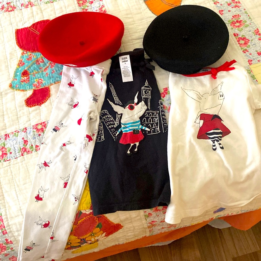 Gymboree Olivia set. 2 hats 2 shirts 1 pair of Olivia pants